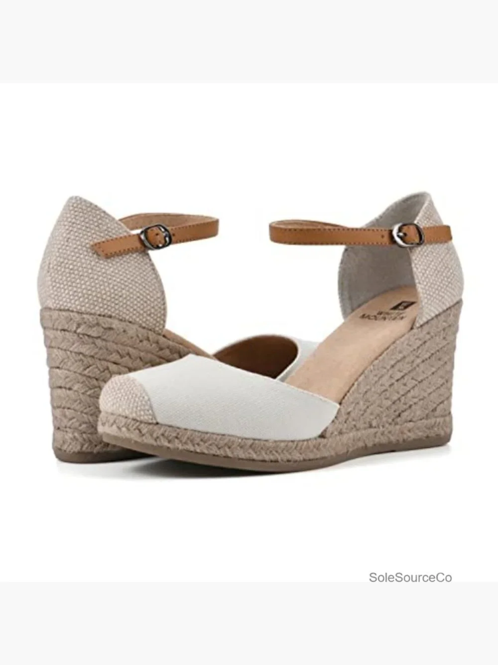 Women's Espadrille Wedge Sandal with Cushioned Insole, Adjustable Buckle